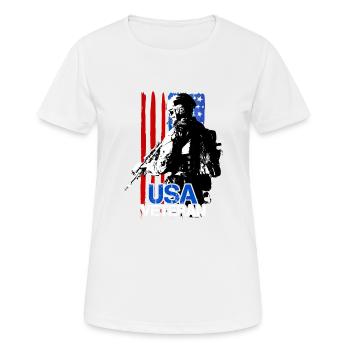 USA VETERAN ELDER ARMY MEMORIAL DAY - Women's Breathable T-Shirt - white - Front - AI Model Female 172 dark (172cm)
