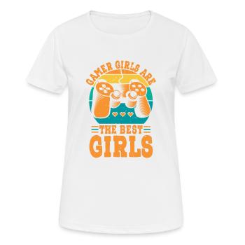 gamer girls are the best girls - Frauen T-Shirt atmungsaktiv - Weiß - Vorne - AI Model Female 172 dark (172cm)