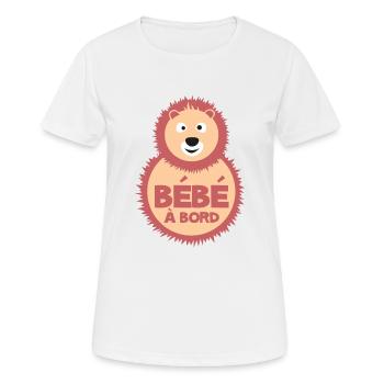 bébé à bord ours - T-shirt respirant Femme - blanc - Devant - AI Model Female 172 dark (172cm)