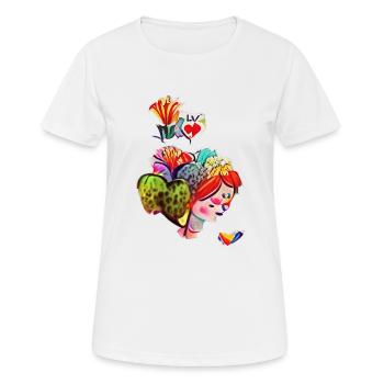 Love - Frauen T-Shirt atmungsaktiv - Weiß - Vorne - AI Model Female 172 dark (172cm)