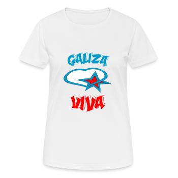 Galiza Viva 2022 - Frauen T-Shirt atmungsaktiv - Weiß - Vorne - AI Model Female 172 dark (172cm)