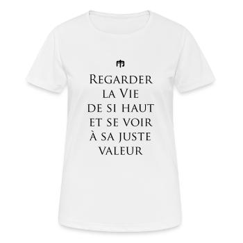 valeur - T-shirt respirant Femme - blanc - Devant - AI Model Female 172 dark (172cm)