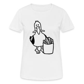 Frites volées mouette heureuse - T-shirt respirant Femme - blanc - Devant - AI Model Female 172 dark (172cm)