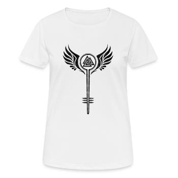 Wikinger Valknut Wotansknoten Geschenk Germanen - Frauen T-Shirt atmungsaktiv - Weiß - Vorne - AI Model Female 172 dark (172cm)