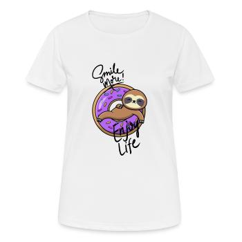 Sourire plus paresseux - T-shirt respirant Femme - blanc - Devant - AI Model Female 172 dark (172cm)