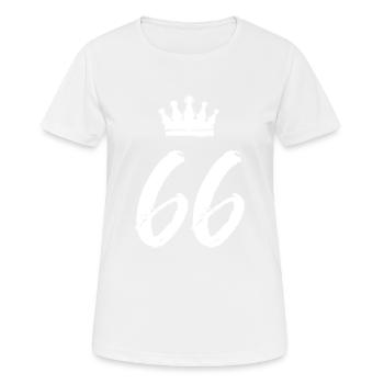 66 Zahl Krone - Frauen T-Shirt atmungsaktiv - Weiß - Vorne - AI Model Female 172 dark (172cm)