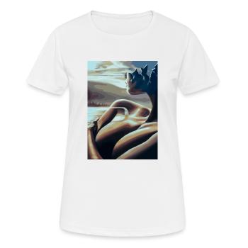 Surrealistische Malerei - Frauen T-Shirt atmungsaktiv - Weiß - Vorne - AI Model Female 172 dark (172cm)