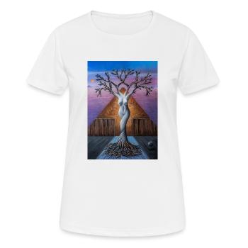 Surrealistische Malerei - Frauen T-Shirt atmungsaktiv - Weiß - Vorne - AI Model Female 172 dark (172cm)