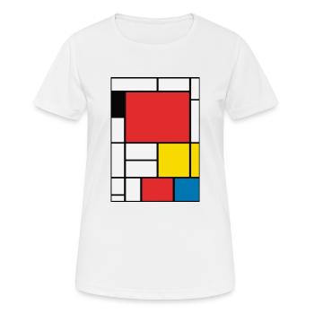 Abstrakte Malerei - Frauen T-Shirt atmungsaktiv - Weiß - Vorne - AI Model Female 172 dark (172cm)