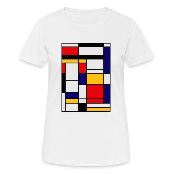 Abstrakte Malerei - Frauen T-Shirt atmungsaktiv - Weiß - Vorne - AI Model Female 172 dark (172cm)