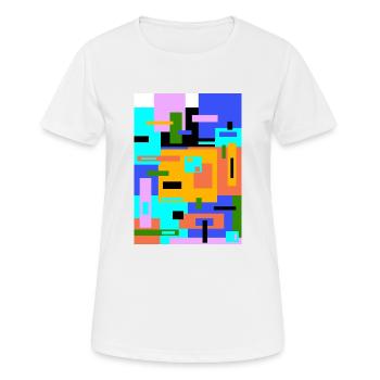 Abstrakte Malerei - Frauen T-Shirt atmungsaktiv - Weiß - Vorne - AI Model Female 172 dark (172cm)