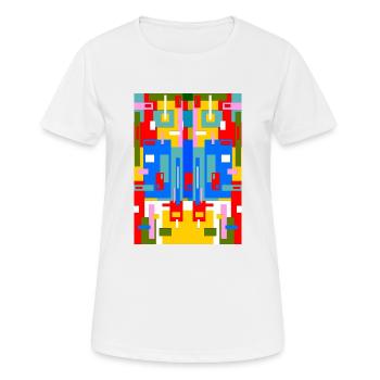 Abstrakte Malerei - Frauen T-Shirt atmungsaktiv - Weiß - Vorne - AI Model Female 172 dark (172cm)