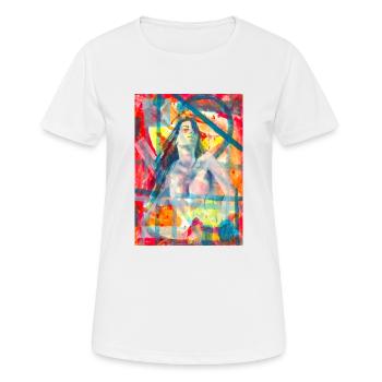 Abstrakte Malerei - Surrealist - Frauen T-Shirt atmungsaktiv - Weiß - Vorne - AI Model Female 172 dark (172cm)