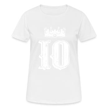 Couronne de 10 chiffres - T-shirt respirant Femme - blanc - Devant - AI Model Female 172 dark (172cm)