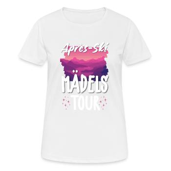 Apres SKi Mädels Tour - Frauen T-Shirt atmungsaktiv - Weiß - Vorne - AI Model Female 172 dark (172cm)
