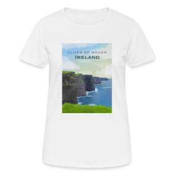Falaises de moher - T-shirt respirant Femme - blanc - Devant - AI Model Female 172 dark (172cm)
