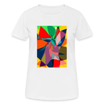 Peinture abstraite. Peinture abstraite - T-shirt respirant Femme - blanc - Devant - AI Model Female 172 dark (172cm)