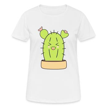 Cactus Kawaii Plante Kawaii Enfants - T-shirt respirant Femme - blanc - Devant - AI Model Female 172 dark (172cm)