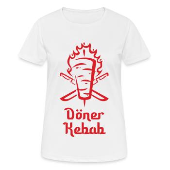Döner Kebab Spieß Geschenk - Frauen T-Shirt atmungsaktiv - Weiß - Vorne - AI Model Female 172 dark (172cm)