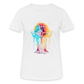 Basketball art hoop - Women's Breathable T-Shirt - white - Front - AI Model Female 172 dark (172cm)