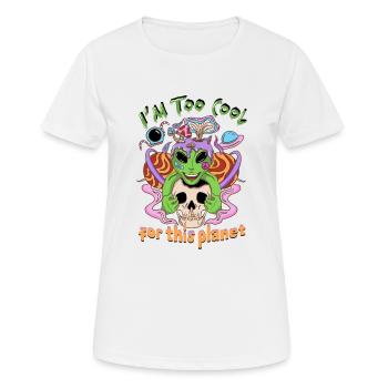 Je suis trop cool pour cette planète - T-shirt respirant Femme - blanc - Devant - AI Model Female 172 dark (172cm)