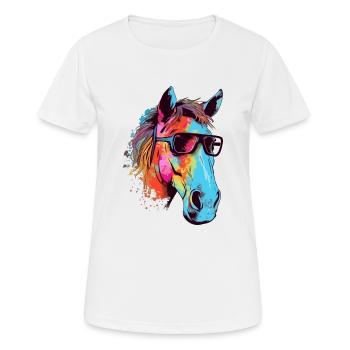 Rene das Pferd - Frauen T-Shirt atmungsaktiv - Weiß - Vorne - AI Model Female 172 dark (172cm)