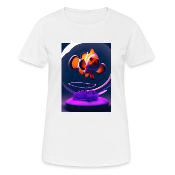 Clownfisch Kopfhörer - Frauen T-Shirt atmungsaktiv - Weiß - Vorne - AI Model Female 172 dark (172cm)