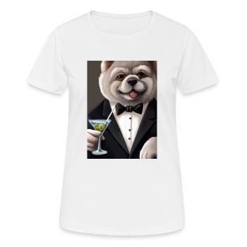 Chow Chow Anzug Martini - Frauen T-Shirt atmungsaktiv - Weiß - Vorne - AI Model Female 172 dark (172cm)