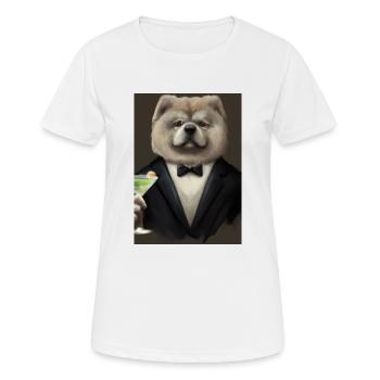 Chow Chow Anzug Martini - Frauen T-Shirt atmungsaktiv - Weiß - Vorne - AI Model Female 172 dark (172cm)