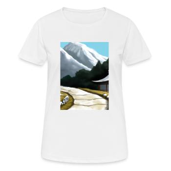 Pfad zu einem Berg - Frauen T-Shirt atmungsaktiv - Weiß - Vorne - AI Model Female 172 dark (172cm)