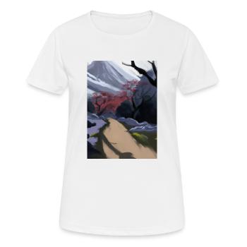 Pfad zu einem Berg - Frauen T-Shirt atmungsaktiv - Weiß - Vorne - AI Model Female 172 dark (172cm)