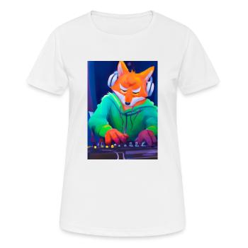 Fox am DJ-Pult - Frauen T-Shirt atmungsaktiv - Weiß - Vorne - AI Model Female 172 dark (172cm)