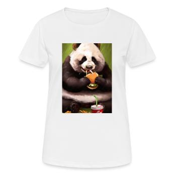 Panda isst Fast Food - Frauen T-Shirt atmungsaktiv - Weiß - Vorne - AI Model Female 172 dark (172cm)