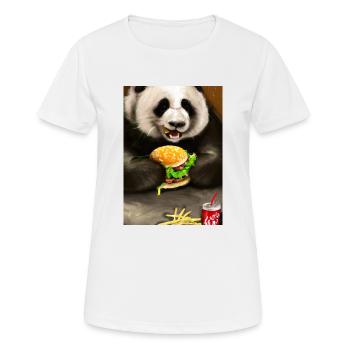 Panda isst Fast Food - Frauen T-Shirt atmungsaktiv - Weiß - Vorne - AI Model Female 172 dark (172cm)
