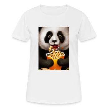 Panda isst Fast Food - Frauen T-Shirt atmungsaktiv - Weiß - Vorne - AI Model Female 172 dark (172cm)