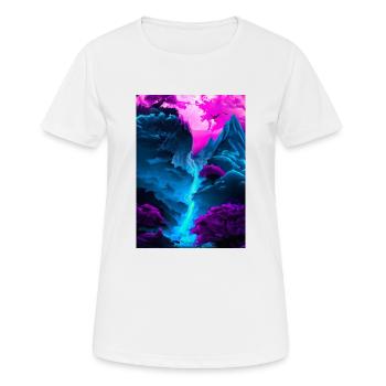 Mystischer Wasserfall - Frauen T-Shirt atmungsaktiv - Weiß - Vorne - AI Model Female 172 dark (172cm)