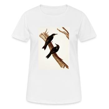 Vögel auf einem Zweig - Frauen T-Shirt atmungsaktiv - Weiß - Vorne - AI Model Female 172 dark (172cm)