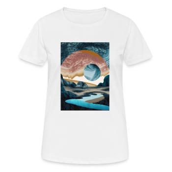 Abstrakte Landschaft - Abstract Landscape - Frauen T-Shirt atmungsaktiv - Weiß - Vorne - AI Model Female 172 dark (172cm)