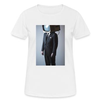 Anzug Tube TV Mann - Frauen T-Shirt atmungsaktiv - Weiß - Vorne - AI Model Female 172 dark (172cm)