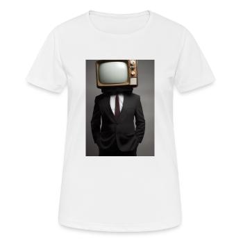 Anzug Tube TV Mann - Frauen T-Shirt atmungsaktiv - Weiß - Vorne - AI Model Female 172 dark (172cm)
