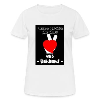 liebe grüße an alle - Frauen T-Shirt atmungsaktiv - Weiß - Vorne - AI Model Female 172 dark (172cm)