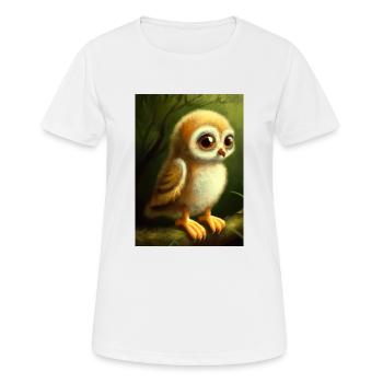 Baby-Kauz - Frauen T-Shirt atmungsaktiv - Weiß - Vorne - AI Model Female 172 dark (172cm)
