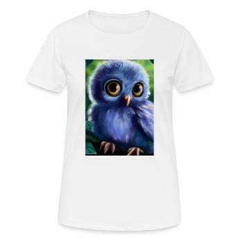 Baby-Kauz - Frauen T-Shirt atmungsaktiv - Weiß - Vorne - AI Model Female 172 dark (172cm)