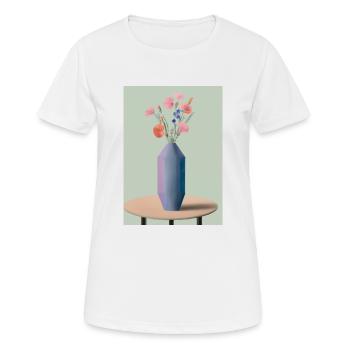 Fancy Blumen Vase - Frauen T-Shirt atmungsaktiv - Weiß - Vorne - AI Model Female 172 dark (172cm)