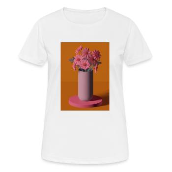 Fancy Blumen Vase - Frauen T-Shirt atmungsaktiv - Weiß - Vorne - AI Model Female 172 dark (172cm)