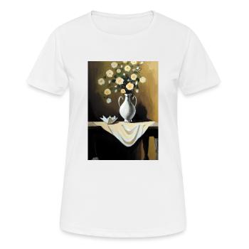 Fancy Blumen Vase - Frauen T-Shirt atmungsaktiv - Weiß - Vorne - AI Model Female 172 dark (172cm)