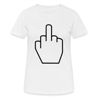 Finger, fick dich - Frauen T-Shirt atmungsaktiv - Weiß - Vorne - AI Model Female 172 dark (172cm)