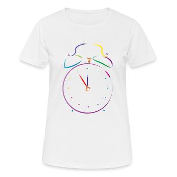 wecker uhr - Frauen T-Shirt atmungsaktiv - Weiß - Vorne - AI Model Female 172 dark (172cm)