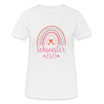 Schwester 2023 - Frauen T-Shirt atmungsaktiv - Weiß - Vorne - AI Model Female 172 dark (172cm)