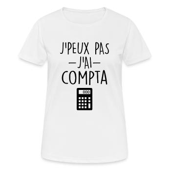 Comptable | Comptabilité | Compter | Chiffre - T-shirt respirant Femme - blanc - Devant - AI Model Female 172 dark (172cm)